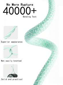 60W Type-C 转 USB-C 彩色快充线，高速充电，兼容多种 Type-C 设备，支持快充，兼容 17/16/15/Pro/Pro Max - 綠色 - 查看 3