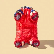 1pc Red Camouflage Style Thickened Four-Legged Pet Jumpsuit Coat For Cats And Dogs In Autumn And Winter - Red - View 10