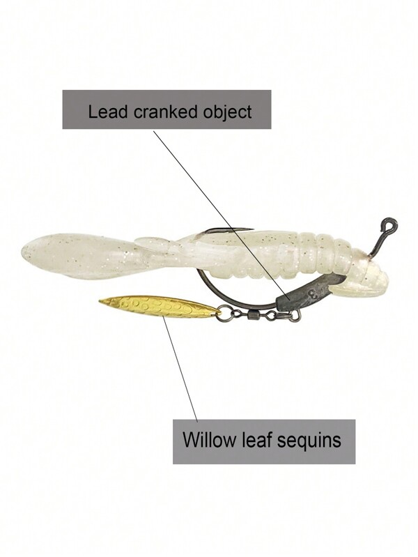 1pc Silicone Fish Hook Shrimp Bait Realistic Soft Shrimp Bait