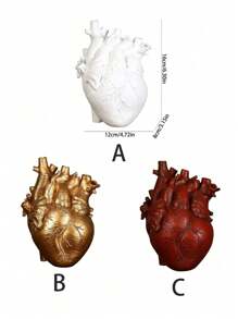 1入心形玻璃花瓶裝飾,可用作插畫裝飾品 - 彩色 - 查看 2