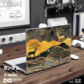 Oil Painting Golden Deer Pattern Laptop Case Compatible With Macbook And Microsoft Laptops
