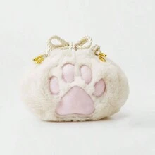 1入組毛絨貓爪形狀的化妝包,拉繩旅行化妝包,化妝品收納袋,可愛的女性禮物 - 彩色 - 查看 3