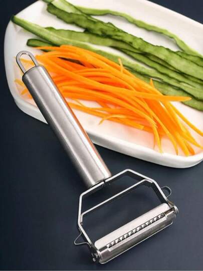 Descascador Duplo Ralador Fatiador Para Frutas Verduras Legumes Em Inox