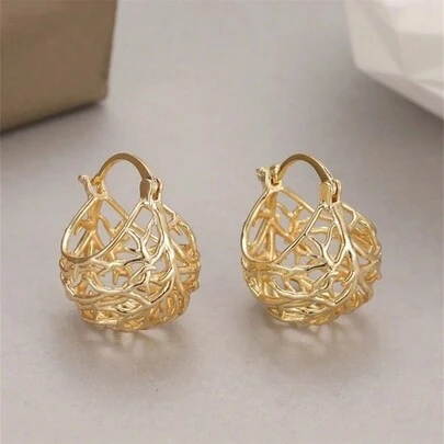 时尚圈形耳环一对，适合女孩日常佩戴、派对首饰、生日礼物