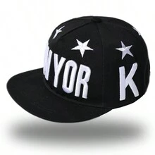 Una Gorra De Béisbol Bordada Con Letra De Estrella De Moda Nueva York Para Niños Y Niñas - Negro - Ver 3