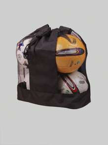 1個足球收納袋,籃球/排球網袋,適用於戶外運動訓練器材的肩袋 - 黑色 - 查看 2