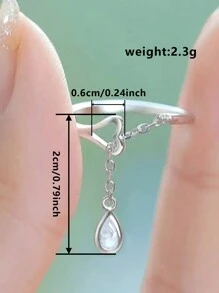 1 件時尚方晶鋯石女式戒指結婚訂婚週年紀念派對戒指首飾情人節禮物 - 1# - 查看 11