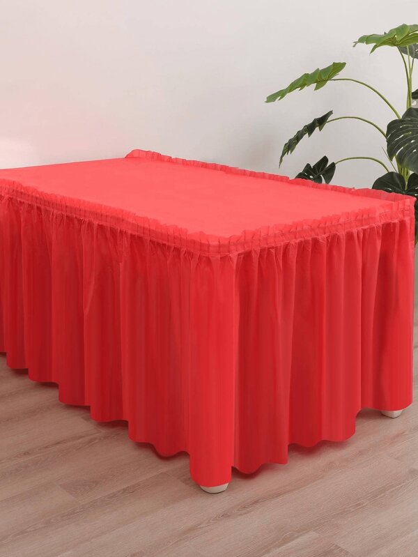 1 conjunto de toalha de mesa retangular e saia, PEVA à prova d'água e óleo, decoração para festa de casamento,