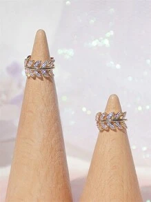 1 Pair Children Elegant Leaf Cubic Zirconia Hoop Earrings For Girls Gifts For Daily Decoration For Party Jewelry Birthday Gift