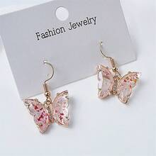 1對無燈金色淡紫色花式流蘇耳環,韻味悠久的金色葉子花瓣珍珠優雅高貴的耳釘適用於女孩聚會裝飾,是禮物的理想選擇 - 金色 - 查看 3