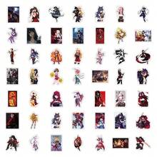 50pcs Cartoon Anime Rwby Four Colors War Stickers, Ins Style Material, Glass Cup, Notebook, Phone Case, Luggage, Refrigerator, Computer, Hand Account, Desktop Decoration, Handmade Diy Sticker, Self-Adhesive, Waterproof - Multicolor - View 2