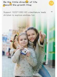 Cámara digital infantil 1080p de alta definición 20mp cámara infantil incorporada cargador USB Cámara de juego Cámara de silicona antisísmica - Azul - Ver 4