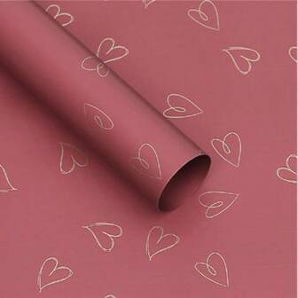 1 包/20 件情人节玫瑰印花包装纸，爱情礼品包装纸，防水