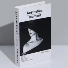 1pc Creative English Letter Printed Faux Book Decoration Prop, Foldable Best Gifts Birthday