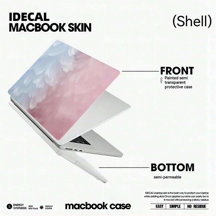 Oil Painting Feather Pattern Laptop Protective Cover Compatible With Macbook And Microsoft Laptop