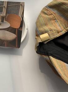 1頂彩虹條紋復古前衛帽,男女適用全季節貝雷帽 - 均碼 - 查看 7