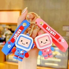 1pc Multicolor Cartoon Robot Shaped Keychain For Women, Car Key Chain, Bag Pendant, Couple Gift, Daily Use - Multicolor - View 1