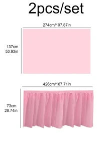 1 set Copritavolo e gonna da tavolo rettangolari, in PEVA impermeabile, antimacchia e antigrasso, per decorazione di matrimoni, feste, rientro a scuola, San Valentino