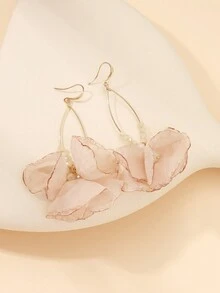 迷人的花朵蕾絲花瓣女式耳環 - 彩色 - 查看 15