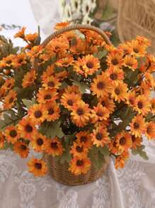 1/3/5 件 21 头人造雏菊花束情人节礼物束装饰婚礼装饰新娘手捧花腕花胸花材料家居餐厅卧室花瓶装饰花束 DIY 生日派对蛋糕材料新年装饰材料拍摄道具、情人节、礼物毕业、秋季装饰、秋天、假植物 - 珊瑚橙 - 查看 4