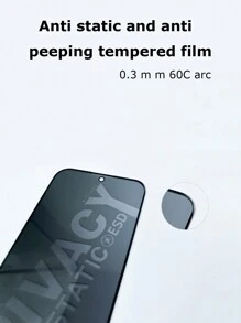 2pcs Anti-Glare & Anti-Static Privacy Screen Protector Compatible With Samsung - Black - View 3