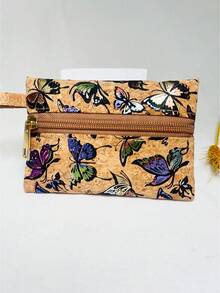 波西米亞蝴蝶印花迷你錢包,女士包,證件套,信用卡和組織者,極簡主義時尚風格,情人節和生日禮物,小型收納袋,用於存放小物品 - 彩色 - 查看 7