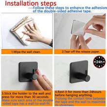 1 قطعة خطاف من الفولاذ المقاوم للصدأ لاصق رداء منشفة هوك جدار مفتاح الشماعات الحمام اكسسوارات المطبخ أصحاب معطف الملابس رفوف دش مقاوم للصدأ باب معلق مسمار قوي الحرة هوك صغير المنظم اليوم الوطني - فضي - مشاهدة 9