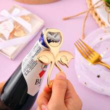 金色天鵝型瓶開器,適合嬰兒派對、婚禮紀念品、派對小禮物、家庭派對裝飾、母親節禮物、婚禮客人禮物及結婚禮物 - 金色 - 查看 4