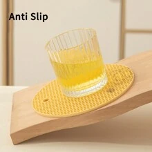 1個簡約矽膠耐熱杯墊,防滑餐桌墊,適用於廚房、客廳、辦公室 - 橘色 - 查看 7