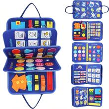 1PC Busy Board For Toddlers, Montessori Toys For 3 4 5 6 Year Old, 8 In 1 Busy Book, Sensory Toys, Basic Dress Motor Skills Educational Activities, Toddler Travel Learning Toys, Gifts For Boys And Girls