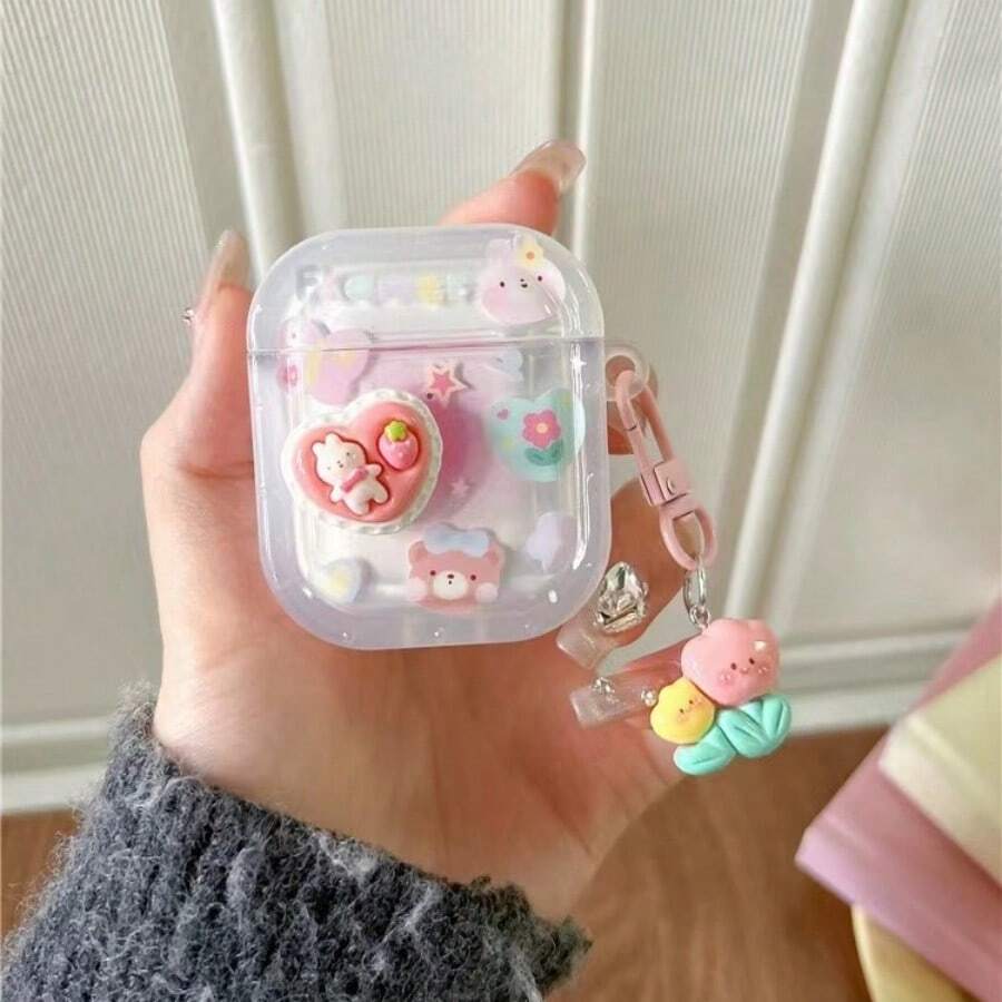 1 个透明心形兔子耳机盒，适用于 Airpods - 無色 - 查看 1