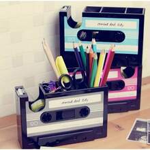 1pc Tape Dispenser With Pen Holder, The Retro Cassette Tape Dispenser (Does Not Include Accessory) - Black - View 2