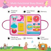 1PC Busy Board Toddler Travel Toys Quiet Book Sensory Toys For Toddlers 3-6, Montessori Toys For Toddler Activities Board, Educational Toys For 3-6 Year Old Girls Boys Gift, Princess[ Possess Children's Certificate ]School, Student, Stationery, School Supplies Prince On Board, Girl Toys Toddler, Toddler Sensory Toys, Busy Board, Busy Book, Montessori Toys, Busy Board, Busy Book, Montessori Toys,Busy Board,Busy Book,Montessori Toys,Busy Book,Busy Board,Montessori Toys