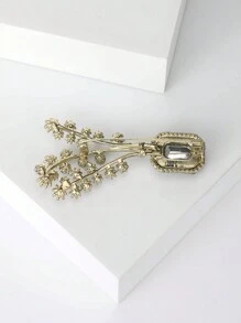 1pc Fashionable Rhinestone Flower Pot Shaped Brooch Suitable For Women's Daily Wear - Flower - View 5