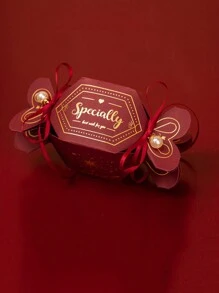 10pcs Simple Creative Red Gift Box, Candy Shape DIY Chocolates Package Box For Birthday Party Wedding Christmas Valentine'S Day Spring Festival Gift Decoration - Red - View 7