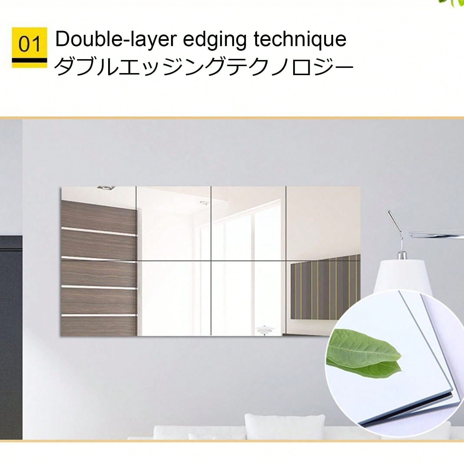 Full Length Frameless Floor Mirror With Jointed Glass, Easy To Install