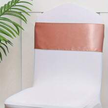 10pcs/Pack Satin Chair Sash With Bow For Decorating Chairs, 10pcs Chair Ribbon 7*108 Ft, For Wedding Party Banquet Decorations - Rose Gold - View 2