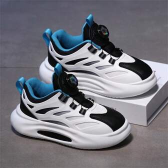 Women's Spring & Autumn New Style Chunky Shoes, Low Heel Casual Sneakers, Breathable Mesh Material, Available In Black And White