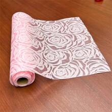 1set Valentine's Day Table Runner With 6pcs Placemats, Heart Print Non-Woven Fabric Tablecloth, Restaurant/Home Decoration, Living Room Entryway Decor - Pink Roses - View 5