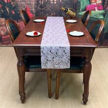 1set Valentine's Day Table Runner With 6pcs Placemats, Heart Print Non-Woven Fabric Tablecloth, Restaurant/Home Decoration, Living Room Entryway Decor - Pink Roses - View 6