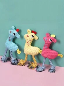 Pet Supplies Plush Stuffed Animal Dog Toy With Squeaking Corn Kernel & Deer - Pink - View 3