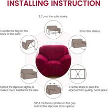 Sofa Covers - Burgundy - View 10