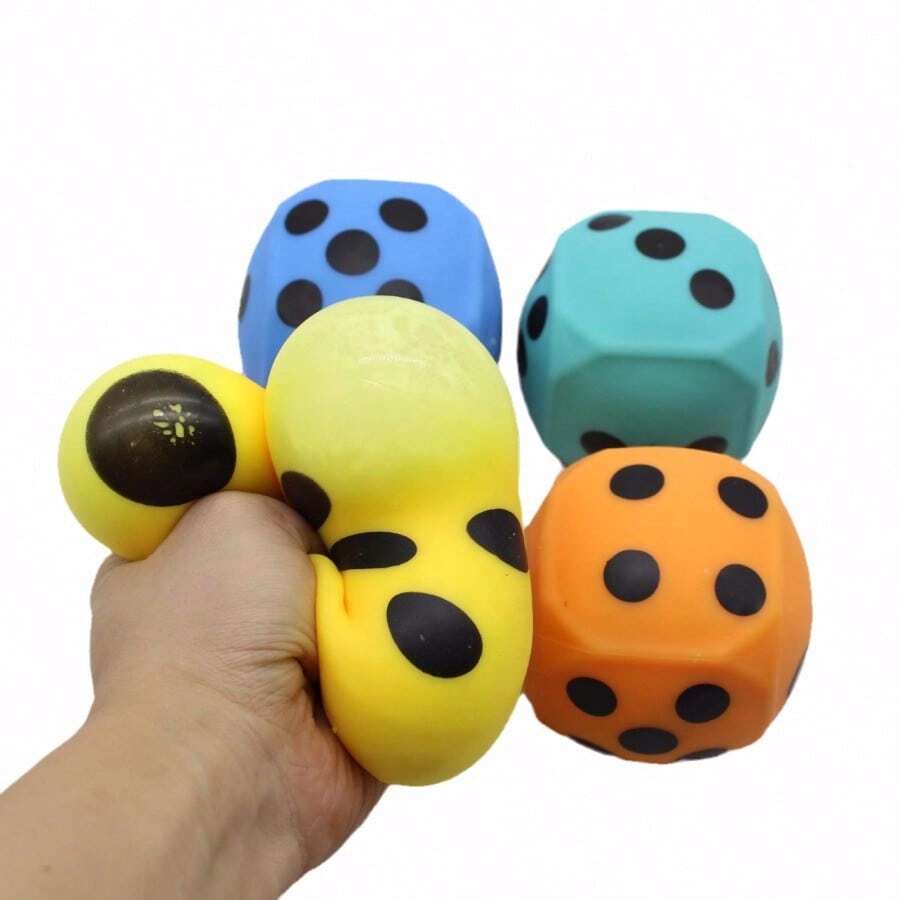 New 2024 Mahjong Dice Large Pinch, Joy Rebound, Decompression And Release God Tool Creative Flour Filling, Colorful Teenage Decompression Toy Gift - Multicolor - View 1