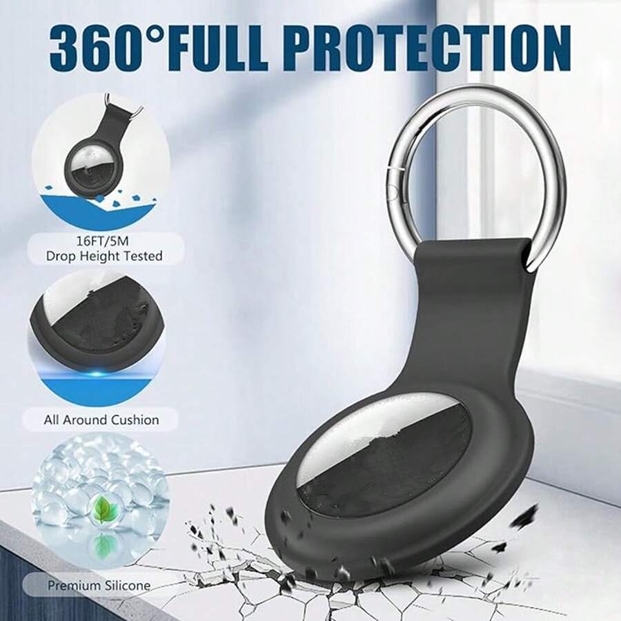 Full Coverage Tracker Protective Case Compatible With Apple Airtags - Black - View 1