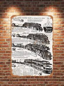 1pc Vintage Tin Sign Lionel Electric Trains Funny Home Decor Room Art - Multicolor - View 2