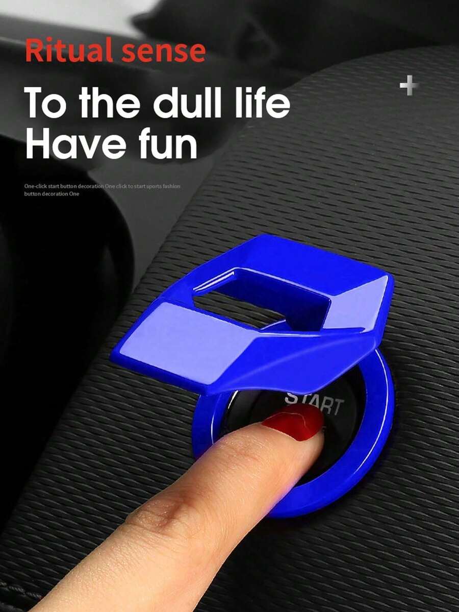 Zinc Alloy Car Engine Start Stop Ignition Ring Decoration Sticker - Blue - View 1