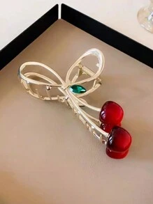 1入組金屬櫻桃造型夾子，適用於厚髮，做為髮飾配件 - 彩色 - 查看 10