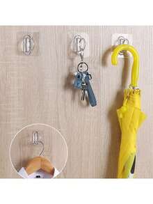 5 件裝多功能牆面掛鉤、浴室黏鉤、窗簾桿掛鉤、窗簾支架、懸掛收納掛鉤、淋浴瓶掛鉤 - 白色 - 查看 2