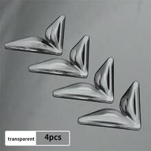 4pcs Car Door Edge Guards, Soft Rubber Anti-Collision Protectors, Invisible Clear Car Bumper Strip With Strong Adhesive Tape - Clear - View 1