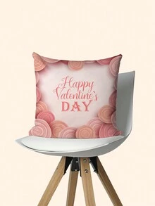 1pc Polyester Short Plush Valentine'S Day Pillowcase Sofa Cushion Cover - Multicolor - View 4